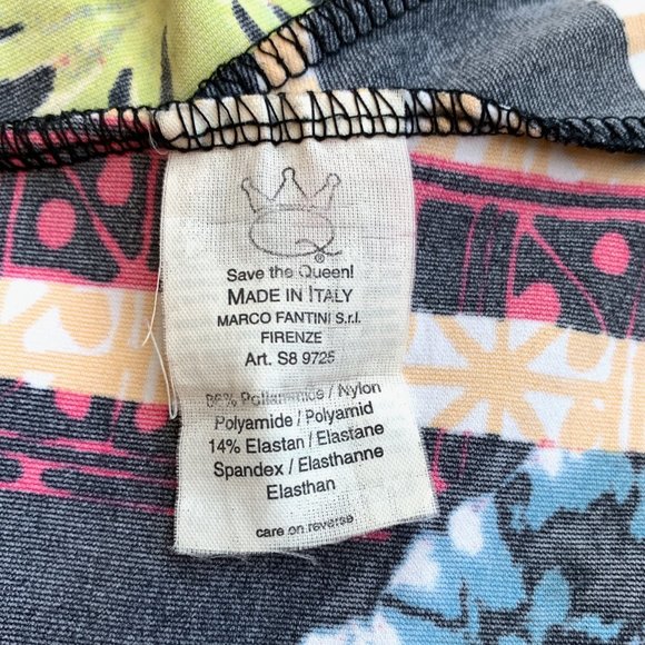 Save the Queen made in Italy Beautiful multicolor Poly Spandex Tunic Top S - Picture 16 of 16